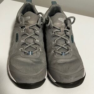 Keen Gray Sneakers with Rugged Outsole and Mesh Upper
